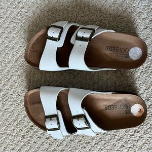 White Footbeds Sandals with Buckles